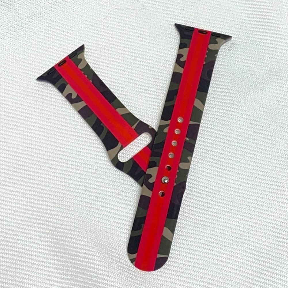 QRTZ Camo/Orange/Hot Pink Silicone smart watch/Iwatch band Size: 38 - 40mm